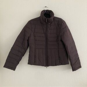 Kenneth Cole Down Feather Puffer Jacket Packable Brown Winter Layer Womens Large